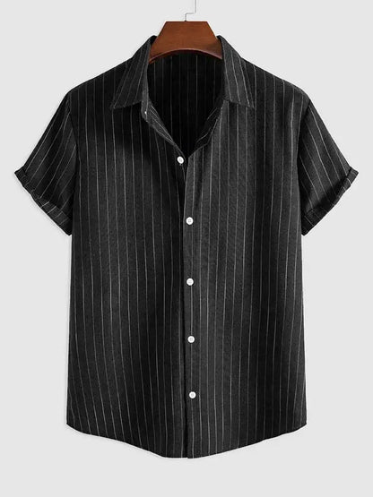 StreetStripe Men's Cotton Short Sleeve Shirt