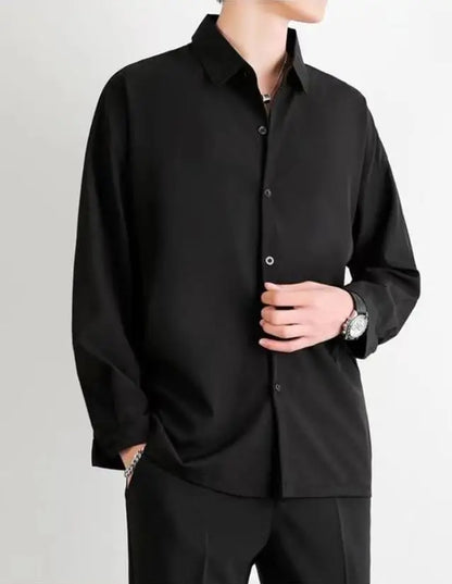 LuxeCool Men's Ice Silk Shirt