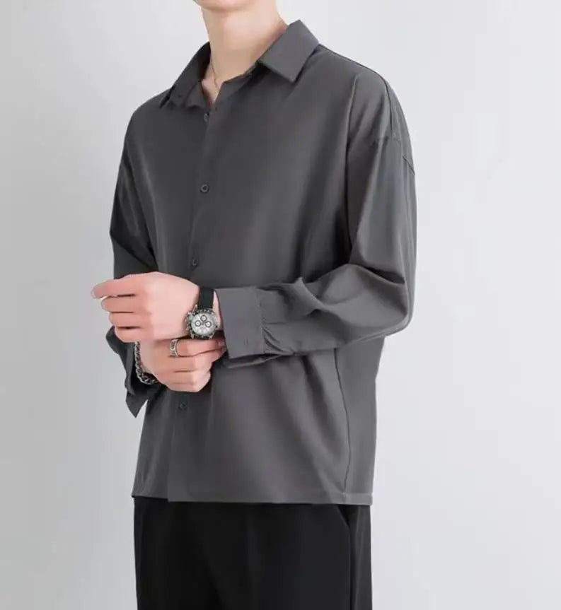 LuxeCool Men's Ice Silk Shirt